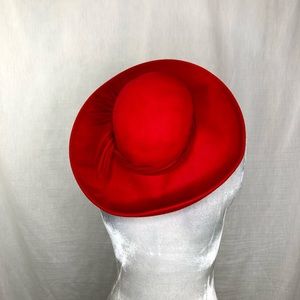 Frank Olive Vintage Felt Wool  Red Hat